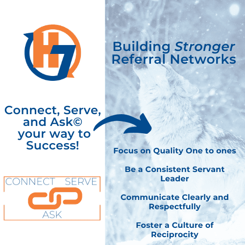 This imbalance can lead to frustration and doubts about the value of their networking efforts. By employing the Connect, Serve, and Ask© methodology, entrepreneurs can turn this scenario around, fostering more reciprocal and productive relationships. This post will delve into how using the Connect, Serve, and Ask© approach can help build stronger, mutually beneficial referral networks.